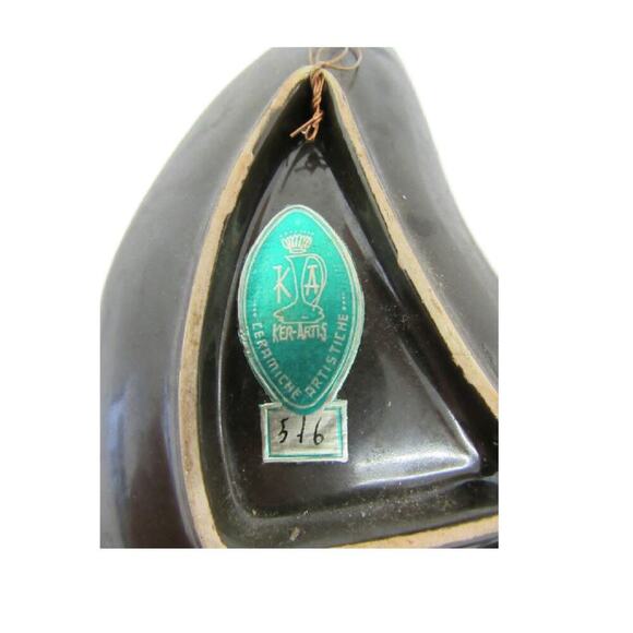 German Pottery Hand painted Girl with Umbrella Wall Hanging by Ker Vitrex - Picture 9 of 10